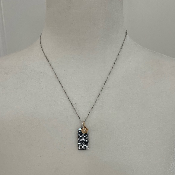 Quilted C Tag Pendant Necklace from COACH - Picture 1 of 8